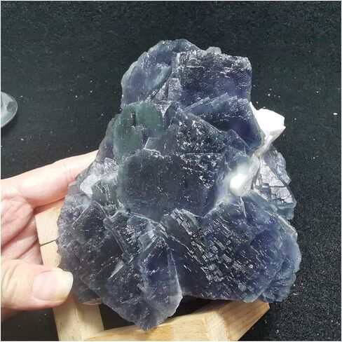 JCAKES Natural Crystal Rough 1109.7gRare Purple Blue Ladder Fluorite and Crystal columnar paragenetic Mineral Specimen Quartz gem Stone Furniture in Saudi Arabia