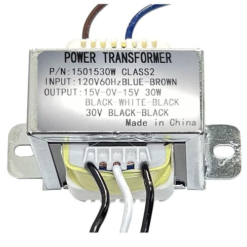 محولات طاقة 15V-0-15V، INPUT120V-AC لإخراج محول مركزي 30V-AC (8 أوم 30 وات)، لإمدادات الطاقة ومضخم الصوت in Kuwait