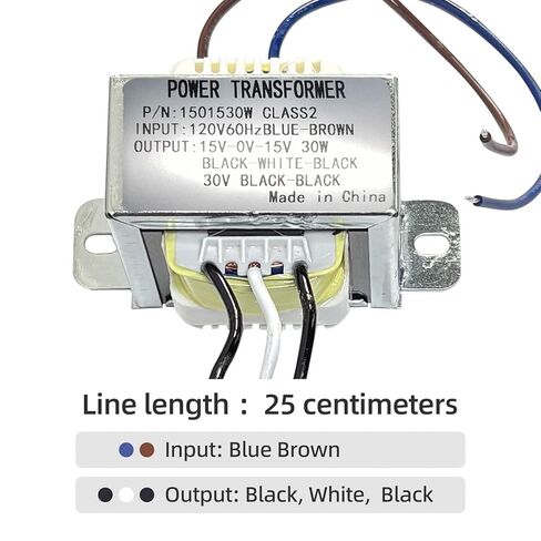 محولات طاقة 15V-0-15V، INPUT120V-AC لإخراج محول مركزي 30V-AC (8 أوم 30 وات)، لإمدادات الطاقة ومضخم الصوت in Kuwait