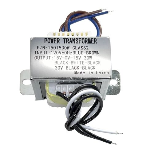 محولات طاقة 15V-0-15V، INPUT120V-AC لإخراج محول مركزي 30V-AC (8 أوم 30 وات)، لإمدادات الطاقة ومضخم الصوت in Kuwait
