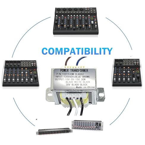 محولات طاقة 15V-0-15V، INPUT120V-AC لإخراج محول مركزي 30V-AC (8 أوم 30 وات)، لإمدادات الطاقة ومضخم الصوت in Kuwait