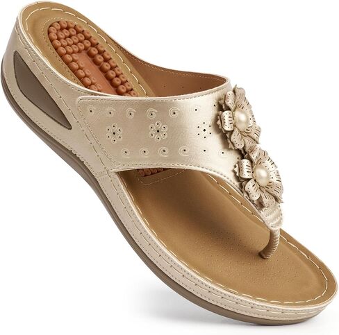 Ecetana Womens Sandals Platform Wedge: Comfortable Dressy Casual Summer Beach Shoes Slides Walking Flip Flops for Women in Saudi Arabia