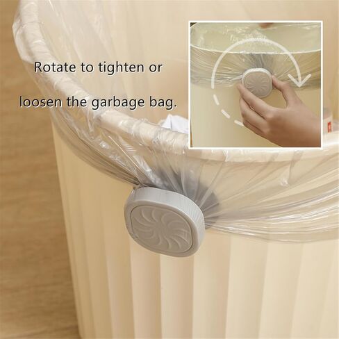2 PCS Trash Can Bag Holder Creative Trash Bag Holder Non-Slip Rotating Tightening Clips for Gabage Can Home Office in Saudi Arabia