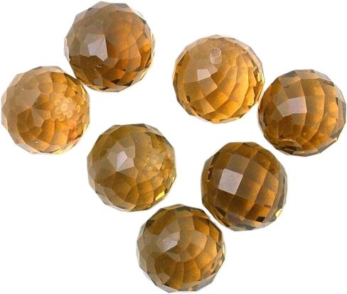ONE 9.5mm To 10mm Round Smoky Citrine Checkerboard Sphere Gem MS25/101123 in Saudi Arabia
