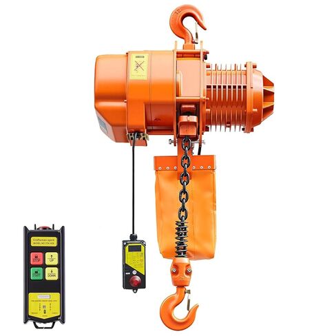 VEVOR 4400 lbs Electric Chain Hoist, 20 ft Lifting Height, 3-Phase Dual-Voltage 208-240V/440-480V 60Hz Overhead Crane with 328 ft Wireless Remote Control, G100 Single Chain Electric Lift Hoist in Saudi Arabia
