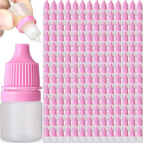Umigy 200 Pcs Dropper Bottles Empty Eye Dropper Bottle Small Liquid Plastic Container 3 ml Portable Squeezable with Caps and Plug for Oil Eye Liquid Storage (Pink) in Saudi Arabia