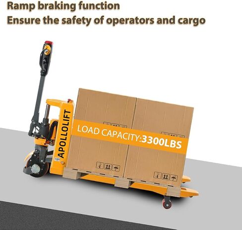 APOLLOLIFT رافعة البليت الكهربائية التي تعمل ببطارية الليثيوم شاحنة البليت الكلاسيكية سعة 3300 رطل 48 بوصة × 27 بوصة طول الشوكة مقبض متعدد الوظائف in Kuwait