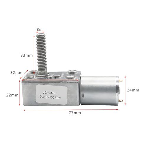 JGY-370 الخيوط رمح M8 طول 33 مللي متر دودة موتور تروس تيار مستمر المخفض سرعة تحكم إلى الأمام عكس 160 دورة في الدقيقة 24 فولت in Saudi Arabia