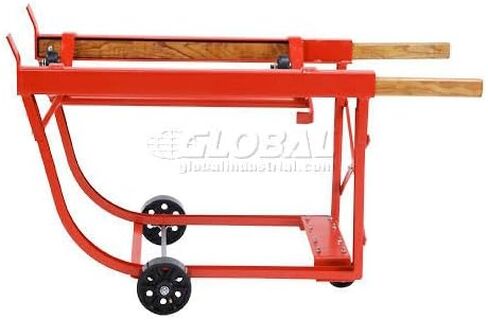 Global Industrial Heavy Duty Drum Cradle, Wood Handles & Steel Wheels, Red in Saudi Arabia