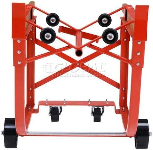 Global Industrial Heavy Duty Drum Cradle, Wood Handles & Steel Wheels, Red in Saudi Arabia