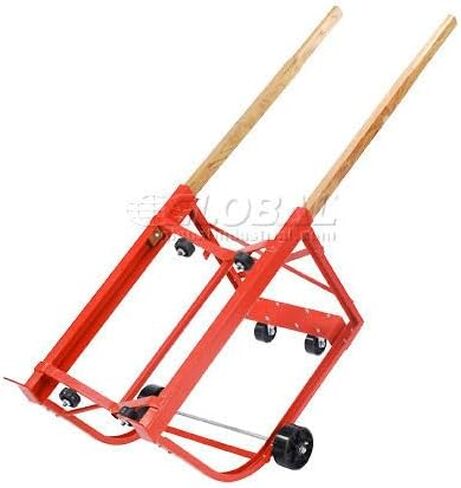 Global Industrial Heavy Duty Drum Cradle, Wood Handles & Steel Wheels, Red in Saudi Arabia