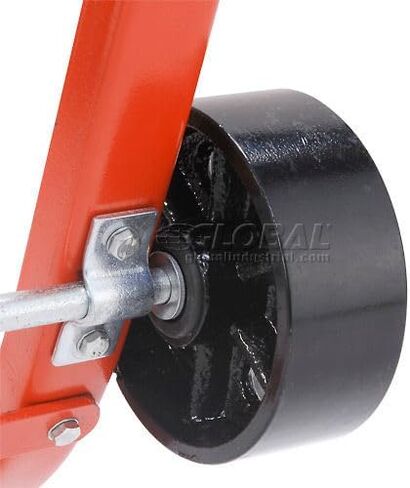 Global Industrial Heavy Duty Drum Cradle, Wood Handles & Steel Wheels, Red in Saudi Arabia