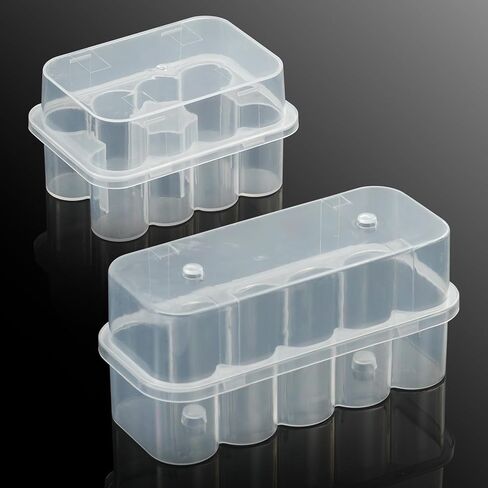 2-Pack Vial Storage Case for Refrigerator, Holds 10 x 10ml & 10 x 3ml Vials, Stackable Organizer for Insulin & Peptide Bottles, Clear Protective Container for Fridge Storage in Saudi Arabia