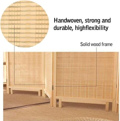4-Piece Short Screen Partition, Floor-Standing Privacy Screen, Foldable, Suitable for Living Room, Study(Color-2,100x40cm-4 Piece) in Saudi Arabia