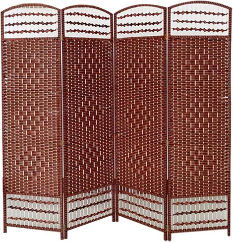 Short Panel Partition Screen, Folding Privacy Screen, Hand-Woven, Can Be Used in Living Room, Dining Room, Bedroom(Color-3,120x40cm-6 Piece) in Saudi Arabia