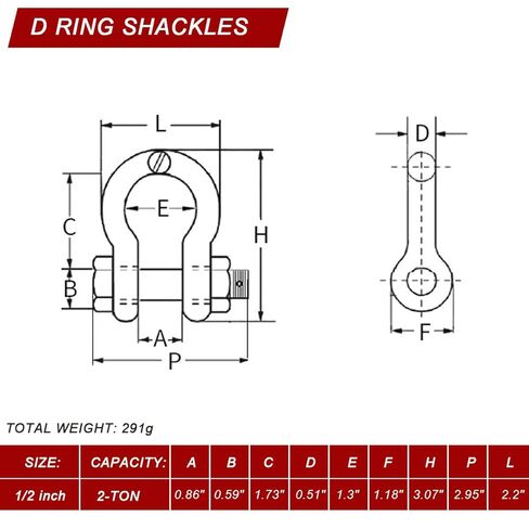 3-Pack Chain Shackle,American Screw Pin Shackles,Anchor Shackle,Alloy Screw Pin WLL Working Load Limit 2 Tons/ 4400 Lbs for Rigging, Towing, Marine (1/2 Inch) in Saudi Arabia