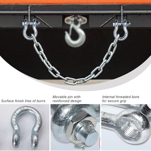 3-Pack Chain Shackle,American Screw Pin Shackles,Anchor Shackle,Alloy Screw Pin WLL Working Load Limit 2 Tons/ 4400 Lbs for Rigging, Towing, Marine (1/2 Inch) in Saudi Arabia
