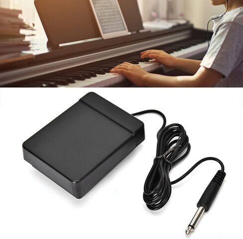Sustain Pedal for Keyboard, Expression Pedal Foot Sustain Single Pedal Controller Piano Pedal Keyboard Piano Pedal for Digital Pianos Synthesizers,Tone Modules,Drum Machines in Saudi Arabia