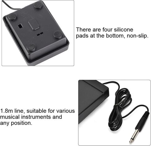 Sustain Pedal for Keyboard, Expression Pedal Foot Sustain Single Pedal Controller Piano Pedal Keyboard Piano Pedal for Digital Pianos Synthesizers,Tone Modules,Drum Machines in Saudi Arabia