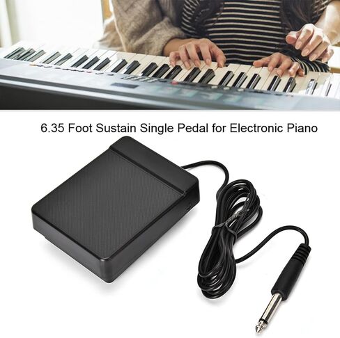 Sustain Pedal for Keyboard, Expression Pedal Foot Sustain Single Pedal Controller Piano Pedal Keyboard Piano Pedal for Digital Pianos Synthesizers,Tone Modules,Drum Machines in Saudi Arabia