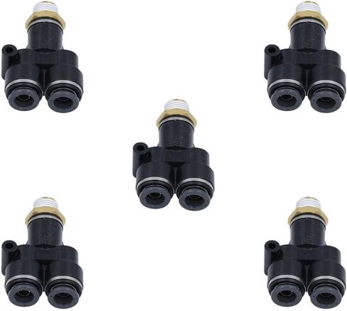 منتجات Mytee 5 عبوات ذكر فرع Y-Fitting OD 3/8 X 3/8X1/4 NPT - مادة مركبة يتم الضغط عليها للقفل ذكر Y يستبدل KV2U11-35S S798YPMT64 C1108-6-4 C1108-6 177.12C6164 177.116164 016295 in Saudi Arabia