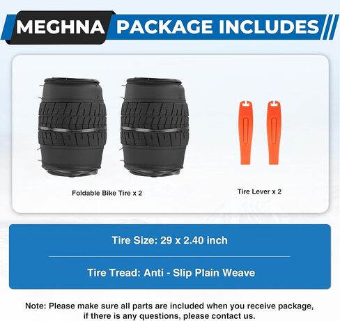 إطار دراجة MEGHNA مقاس 26/29 بوصة مضاد للانزلاق مقاس 26/29 × 2.5 بوصة مجموعة إطارات قابلة للطي لإطارات الشوارع لدراجة الطراد والدراجة الجبلية والدراجة الهجينة in Kuwait