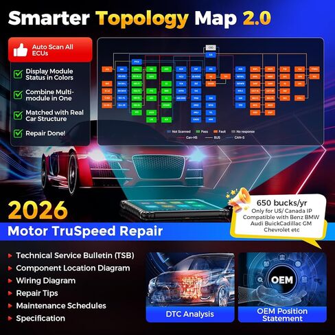 2025 Autel MaxiCOM Ultra Lite، تحديث مجاني لمدة عامين، ترقية MS919/ Elite II Pro مثل MaxiSys Ultra، إصلاح Motor TruSpeed، Topology 2.0، البرمجة والترميز، 40 خدمة، 3000+ اختبار، 4+256 جيجا in Saudi Arabia