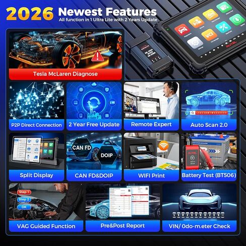 2025 Autel MaxiCOM Ultra Lite، تحديث مجاني لمدة عامين، ترقية MS919/ Elite II Pro مثل MaxiSys Ultra، إصلاح Motor TruSpeed، Topology 2.0، البرمجة والترميز، 40 خدمة، 3000+ اختبار، 4+256 جيجا in Saudi Arabia