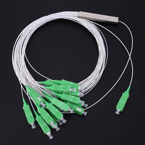 Mini 1x16 Fiber Optic Splitter, SC PLC Type Optical Splitter with Low Insertion Loss High Return Loss, for Home Wiring Engineering Project Fiber LAN in Saudi Arabia