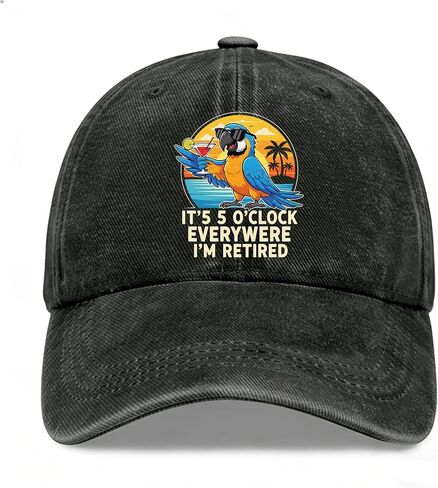 I'm RETIREDS It's 5 O'CLOCK Everywhere Sun hat Black Adjustable Hats Men and Women Hat Running Truck Spoof Cap. in Saudi Arabia