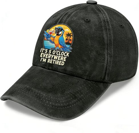 I'm RETIREDS It's 5 O'CLOCK Everywhere Sun hat Black Adjustable Hats Men and Women Hat Running Truck Spoof Cap. in Saudi Arabia