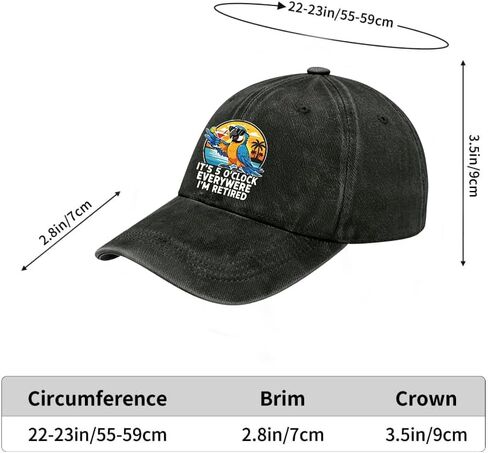 I'm RETIREDS It's 5 O'CLOCK Everywhere Sun hat Black Adjustable Hats Men and Women Hat Running Truck Spoof Cap. in Saudi Arabia