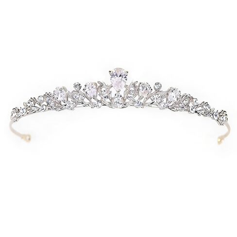 JWICOS Silver Crystal Queen Tiara and Crown for Women and Girls Fairytale Rhinestones Wedding Hair Accessories for Brides in Saudi Arabia