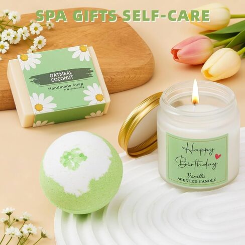 Uongeod Birthday Gifts for Women,Happy Birthday Gifts for Women 11PCS Birthday Basket for Women Green Best Friend Birthday Gifts Baskets for Women Mom Wife Daughter Aunt Sister Coworkers in Saudi Arabia