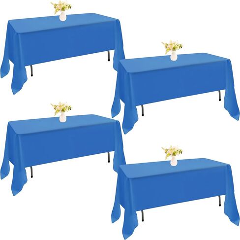 4 Pack Rectangle Tablecloth 60x102 Inch White Washable Polyester Table Cover for Wedding Dining Table Buffet Parties Banquet Decoration（White） in Saudi Arabia
