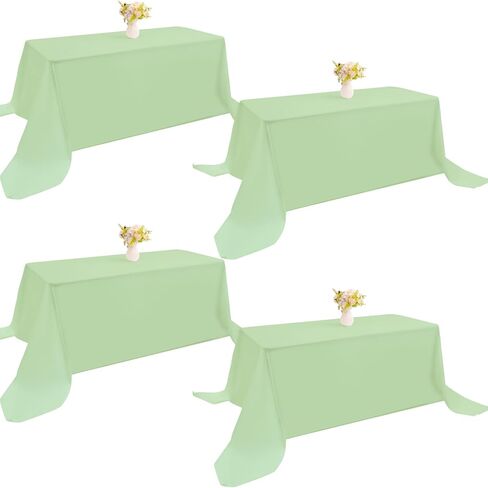 4 Pack Rectangle Tablecloth 60x102 Inch White Washable Polyester Table Cover for Wedding Dining Table Buffet Parties Banquet Decoration（White） in Saudi Arabia