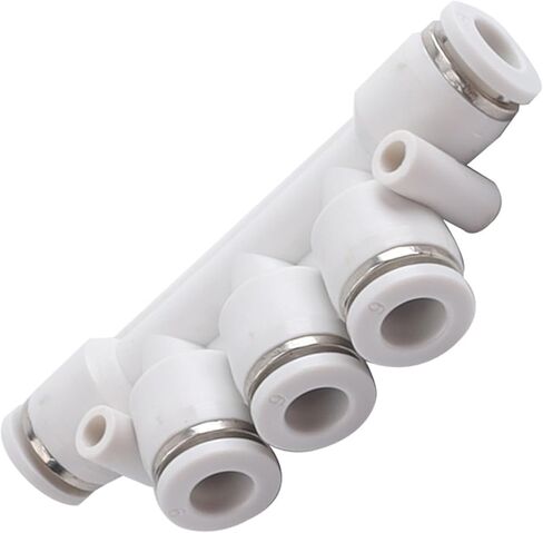 PK8 Five-way Black And White Pneumatic Air Pipe Quick Insert Connector Reduced Diameter Threaded Plastic 1Pcs(PK10(five-way) black) in Saudi Arabia
