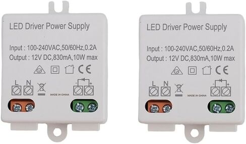 for 2 LED Electronic transApplicable tomers 100-240V AC to 12V DC 10W LED Driver Power Supply Applicable to LED Lights with doorbell LED Indicator Lights in Saudi Arabia