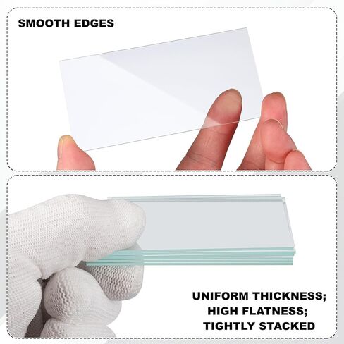 PATIKIL 50x100mm Glass Streak Plate, 4pcs Lab Glass Slides Microscope Glass Slides Optical Optically Clear Glass Slides Smooth Edges High Transparency Transparent Uniform Thickness in Saudi Arabia