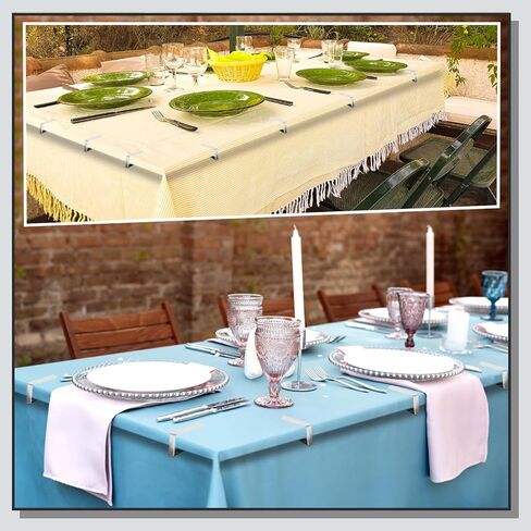12 Pack Tablecloth Clips- Picnic Table Cloth Clips- Stainless Steel Table Cloth Cover Clamps- Table Clips for Restaurant Picnics Marquees Weddings Graduation Party- Fits Up to 1.7" Thick Tables in Saudi Arabia