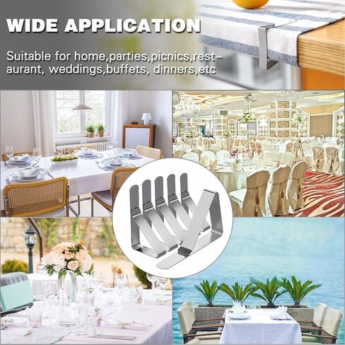 12 Pack Tablecloth Clips- Picnic Table Cloth Clips- Stainless Steel Table Cloth Cover Clamps- Table Clips for Restaurant Picnics Marquees Weddings Graduation Party- Fits Up to 1.7" Thick Tables in Saudi Arabia