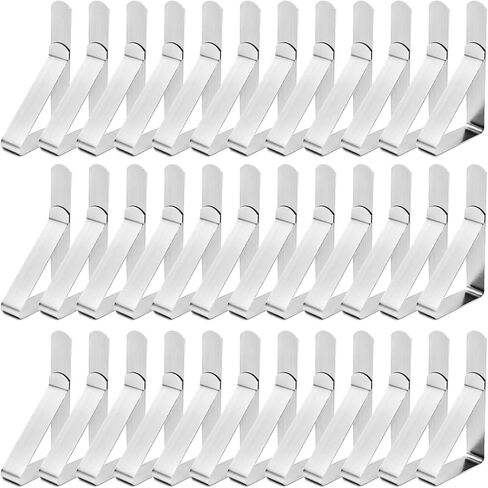 12 Pack Tablecloth Clips- Picnic Table Cloth Clips- Stainless Steel Table Cloth Cover Clamps- Table Clips for Restaurant Picnics Marquees Weddings Graduation Party- Fits Up to 1.7" Thick Tables in Saudi Arabia