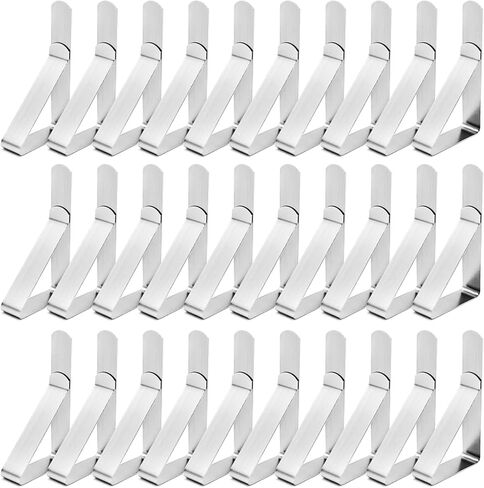 12 Pack Tablecloth Clips- Picnic Table Cloth Clips- Stainless Steel Table Cloth Cover Clamps- Table Clips for Restaurant Picnics Marquees Weddings Graduation Party- Fits Up to 1.7" Thick Tables in Saudi Arabia