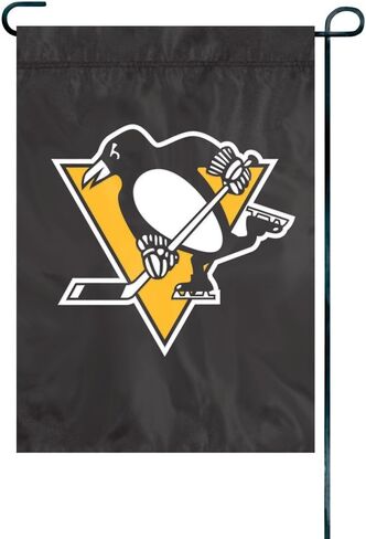 Party Animal NHL Team Premium Garden Flag, 12.5" x 18" Double-Stitched Nylon, Outdoor House Décor for Yard, Porch & Garden, Pittsburgh Penguins in Saudi Arabia