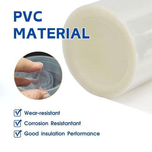 غلاف بطارية أنابيب الانكماش الحراري PVC بعرض 5.9 بوصة/150 مم لبطارية ليثيوم 18650 21700 26650 وبطارية PVC غلاف قابل للانكماش الحراري 16.4 قدم (شفاف) in Kuwait
