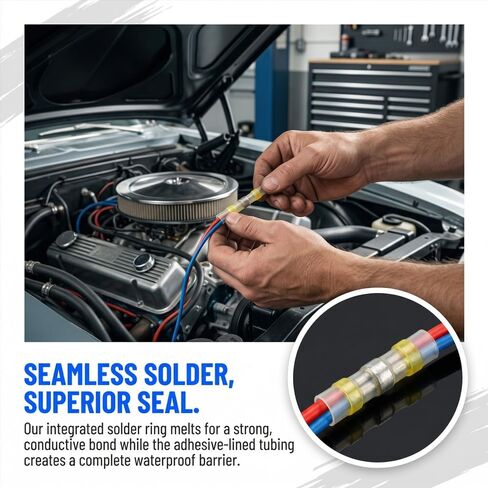 SYQUILARIS 930pcs Heat Shrinkable Solder Sleeves, Copper Contact Welding Connectors, Non-Electric Thermal Shrink Insulation Wire Joint for Automotive, Marine, Truck Wiring Repair in Saudi Arabia