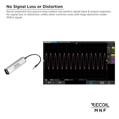 RECOIL MNF Ground Loop Noise Isolator Filter for Car Audio Permalloy Transformer Home Stereo System with 3.5mm Audio Cable in Saudi Arabia