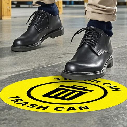 5 Pack Trash Can Sign 17×17 Inches Large Self Adhesive Sticker Caution Safety Vinyl Waterproof Signage for Industrial Workplace Business Office in Saudi Arabia