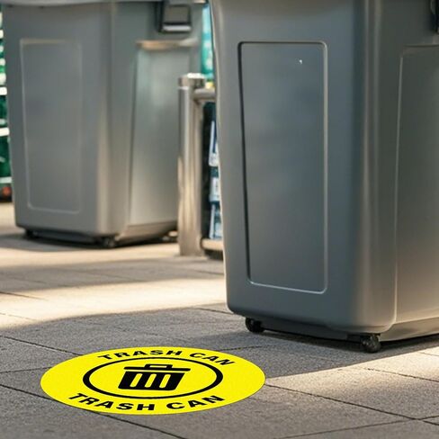 5 Pack Trash Can Sign 17×17 Inches Large Self Adhesive Sticker Caution Safety Vinyl Waterproof Signage for Industrial Workplace Business Office in Saudi Arabia