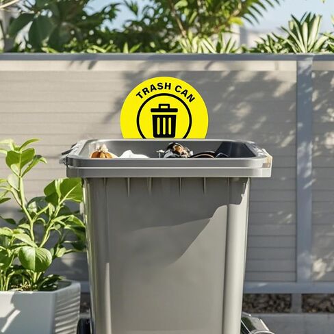 5 Pack Trash Can Sign 17×17 Inches Large Self Adhesive Sticker Caution Safety Vinyl Waterproof Signage for Industrial Workplace Business Office in Saudi Arabia